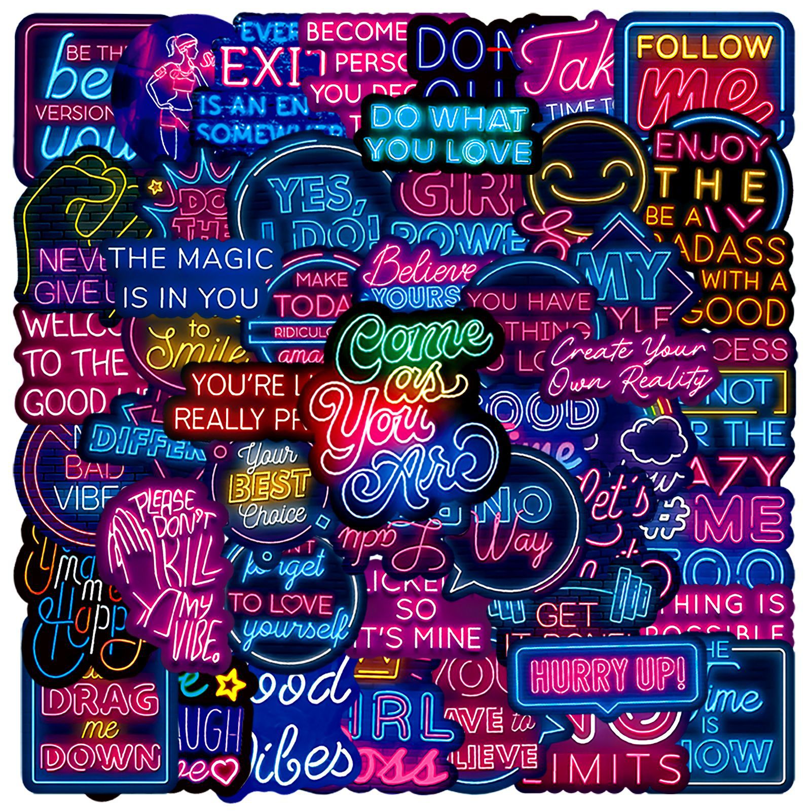 50pcs Neon Inspirational Text  - Laptop Accessories Cool reseña y precio