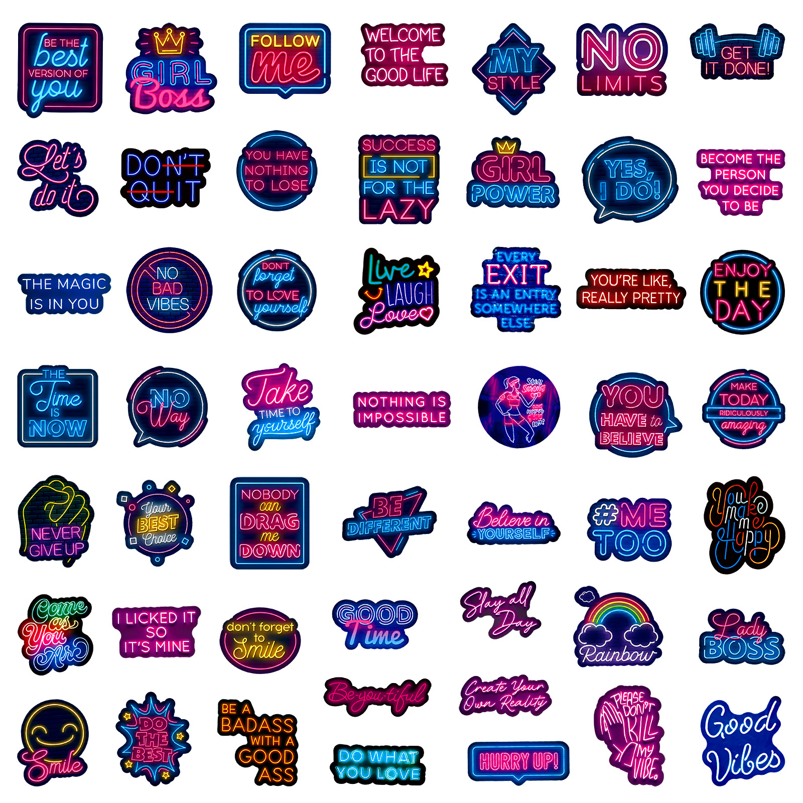 50pcs Neon Inspirational Text  - Laptop Accessories Cool reseña y precio