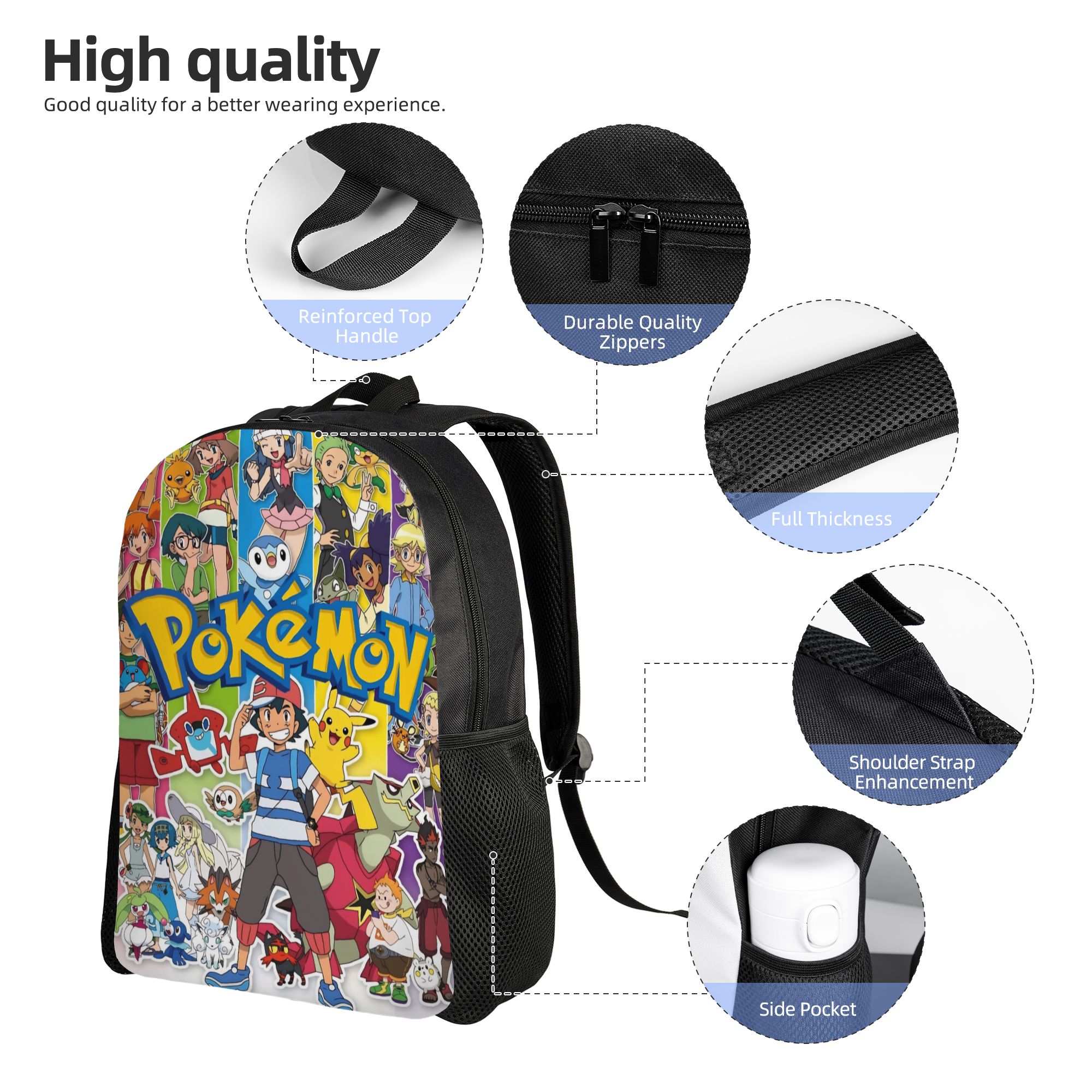 Pokemon Cartoon Backpack for M - Laptop Accessories Bag For Men reseña y precio