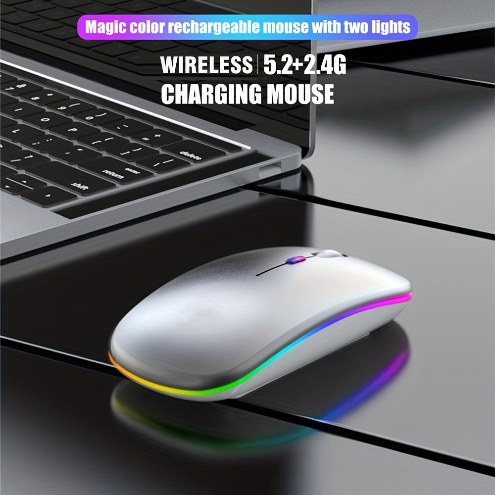 Wireless Mouse RGB Rechargeabl - Laptop Accessories Mouse reseña y precio