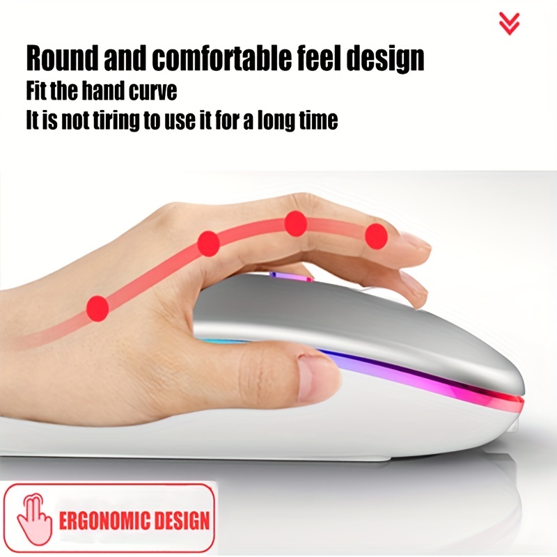 Wireless Mouse RGB Rechargeabl - Laptop Accessories Mouse reseña y precio